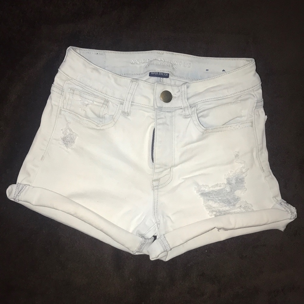 White jean shorts